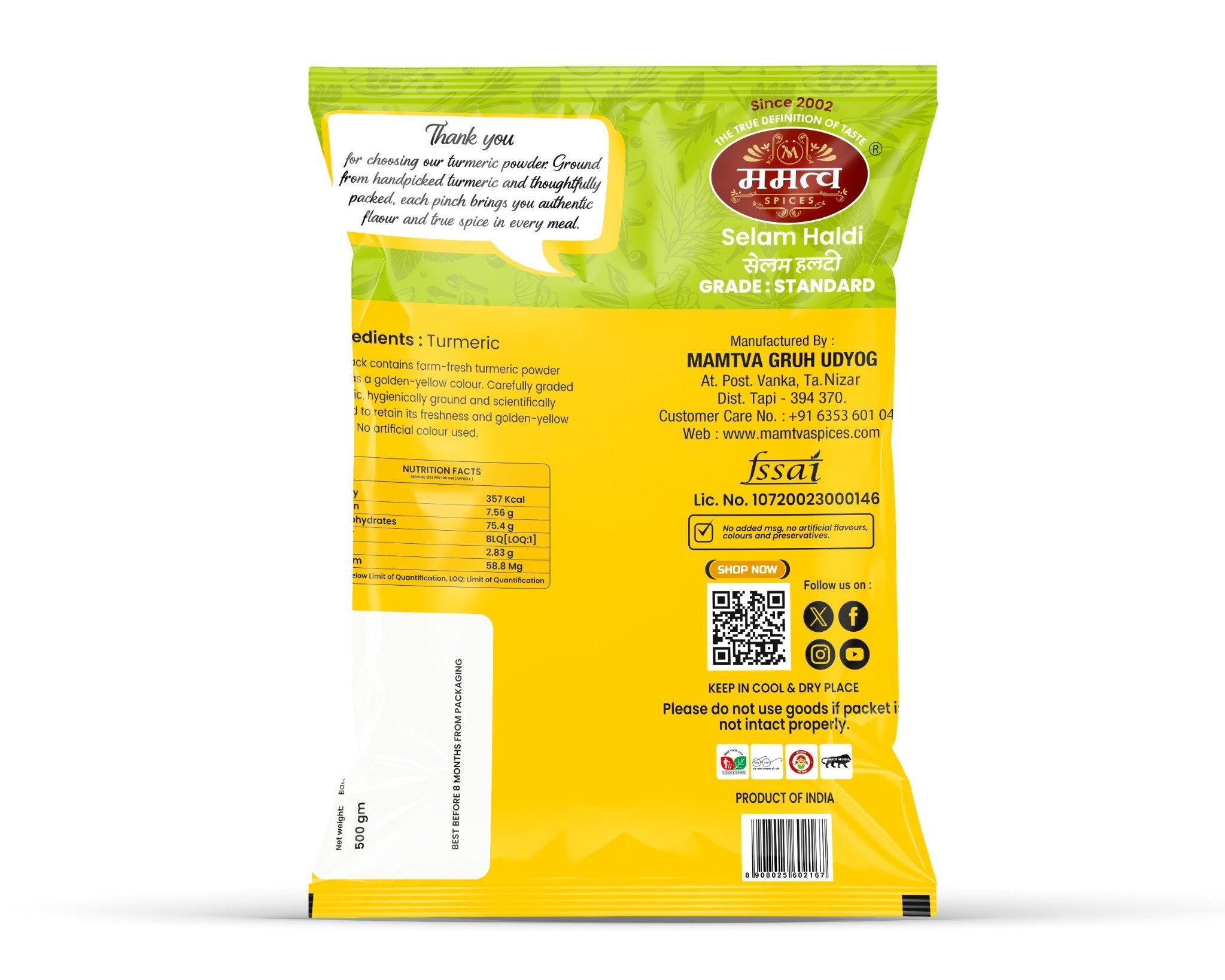Turmeric Powder (Haldi Powder) – Pure, Natural & Aromatic